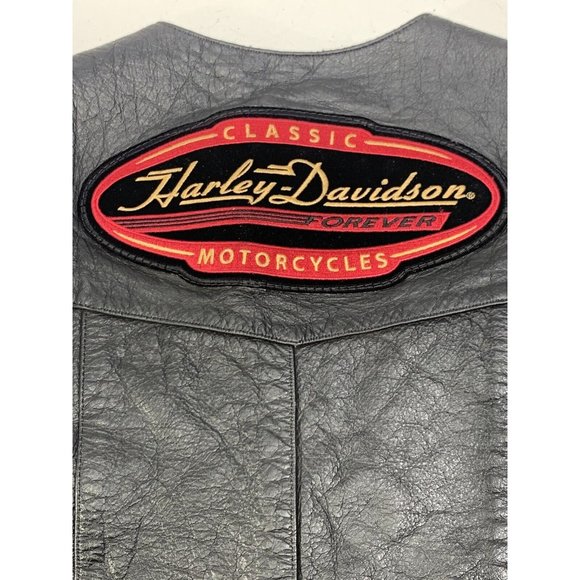 BIG B's Black Leather Vest Motorcycle Western 46   Harley Davidson Mason Patch - Picture 12 of 12